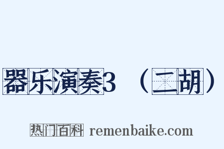 器乐演奏3（二胡）是什么意思的图片